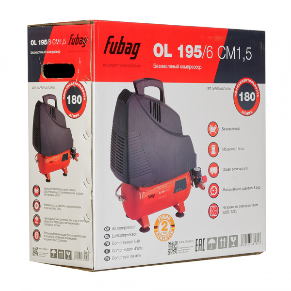 Поршневой компрессор Fubag OL 195/6 CM1.5